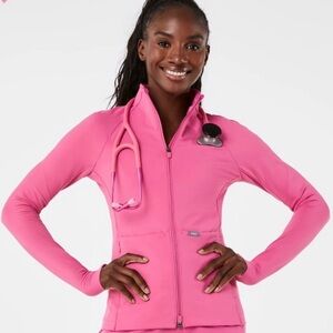 Figs Coral Contour Knit Scrub Jacket